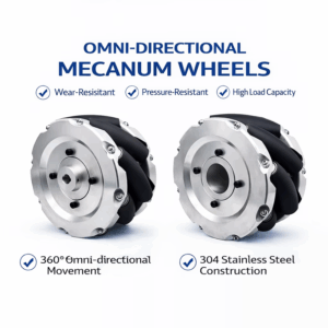 Mecanum Wheel 100MM 127MM 152MM 175MM 203MM 254MM 304MM 355MM 381MM 406MM Heavy Duty Industrial Polyurethane 8 Rollers