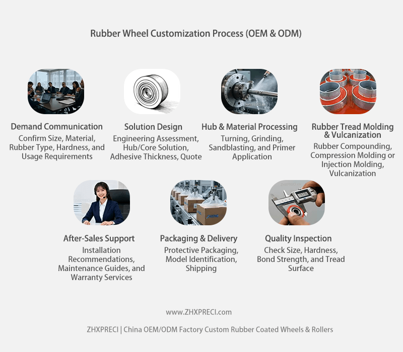 Process for Rubber Coated Wheels from ZHXPRECI China OEM ODM Factory Supplier