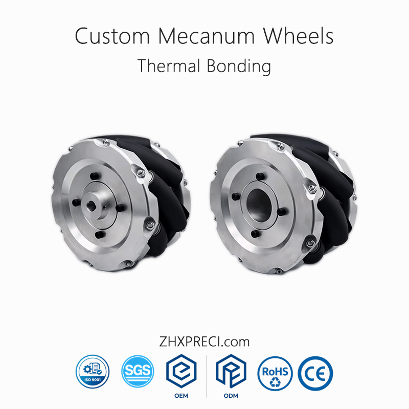 Mecanum Wheel 100MM 127MM 152MM 175MM 203MM 254MM 304MM 355MM 381MM 406MM Heavy Duty Industrial Polyurethane 8 Rollers