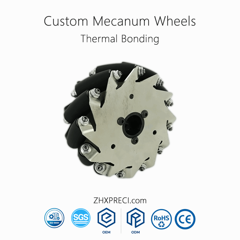 Custom Mecanum Wheel Set 152mm (6 Inch) NM152A: Heavy-Duty PU Rollers, 300kg Load Capacity, Omni-Directional for AGV & Robotics