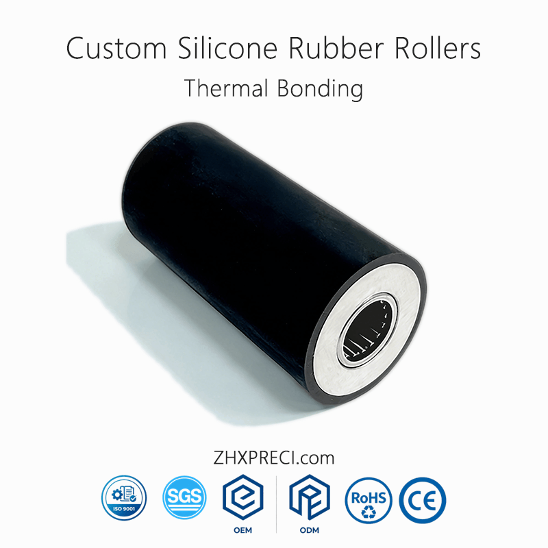 Custom Silicone Rubber Coated Rollers Thermal Bonding